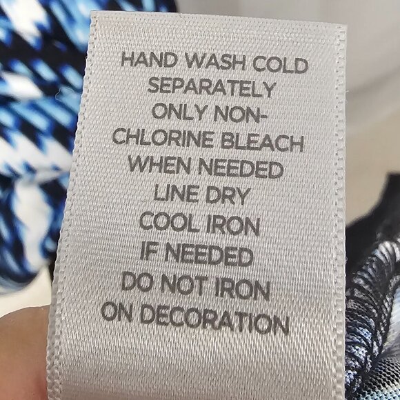 Avenue Blue White Chevron Aztec Sleeveless Midi Dress Beaded Boho 22/24 - Picture 12 of 13